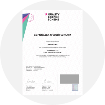 Quality License Scheme certificate